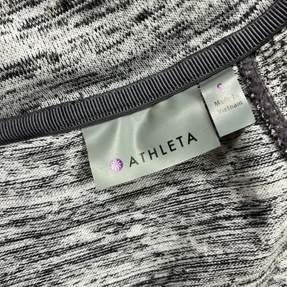 Athleta Blissful Balance Zip Up Heather Gray Hooded‎ Vest Open Back Size S - Picture 10 of 12